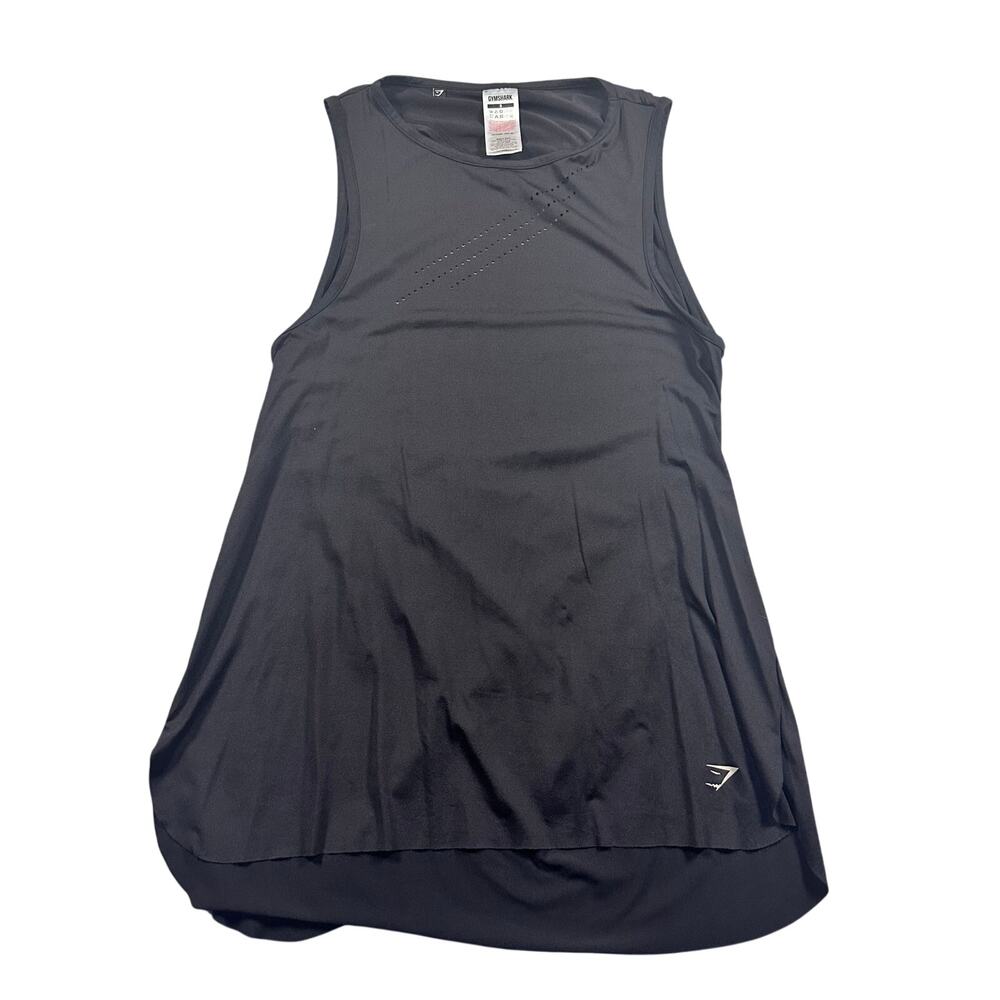 Gymshark Laser Cut Open Back Workout Tank Women's Small Black EUC